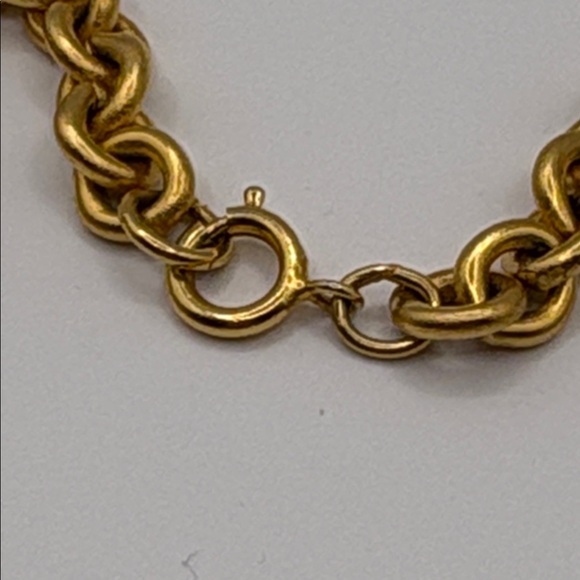 Vintage 80’s Gold and Cream Statement Necklace 22kt Brushed Goldtone - Picture 4 of 7